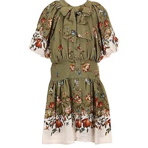 GB Social Big Girls 7-16 Button Front Floral Dress Sz L New - Picture 1 of 8